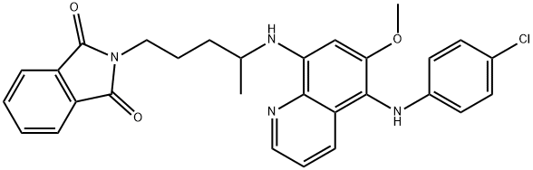 5-[p-Chloroanilino]-6-methoxy-8-[4-phthalimido-1-methylbutylamino]quin olinoline Struktur