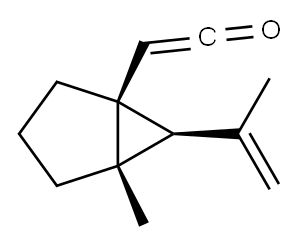 Ethenone, [(1R,5S,6S)-5-methyl-6-(1-methylethenyl)bicyclo[3.1.0]hex-1-yl]-, rel- (9CI) Struktur