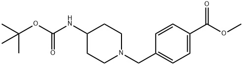 Methyl 4-[4-(tert-butoxycarbonylamino)piperidin-1-yl]methylbenzoate Structure