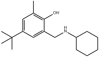 Phenol, 2-[(cyclohexylamino)methyl]-4-(1,1-dimethylethyl)-6-methyl- Structure