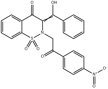(3E)-3-[hydroxy(phenyl)methylidene]-2-[2-(4-nitrophenyl)-2-oxoethyl]-1,1-dioxo-1$l^{6},2-benzothiazin-4-one Structure