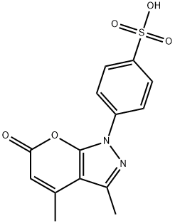 4-(3,4-Dimethyl-6-oxopyrano[2,3-c]pyrazol-1(6H)-yl)benzenesulfonic acid Struktur