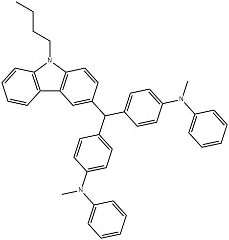 4,4'-[(9-butyl-9H-carbazol-3-yl)methylene]bis[N-methyl-N-phenylaniline Structure