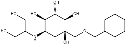 D-epi-Inositol, 2-C-[(cyclohexylmethoxy)methyl]-3,4-dideoxy-4-[[2-hydroxy-1-(hydroxymethyl)ethyl]amino]- (9CI),679391-81-2,结构式