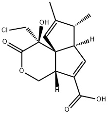 (1S,9aS)-1-Chloromethyl-1,2,4,4aα,6aβ,7-hexahydro-1α-hydroxy-7α,8-dimethyl-2-oxopentaleno[1,6a-c]pyran-5-carboxylic acid Structure