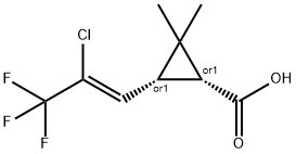 (Z)-(1RS,3RS)-3-(2-Chloro-3,3,3-trifluoroprope- nyl)-2,2-dimethylcyclopropanecarboxylic acid Struktur