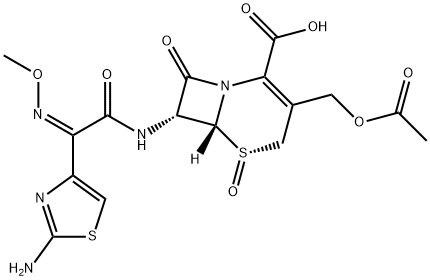 (6R,7R)-3-[(アセチルオキシ)メチル]-7-[[(Z)-(2-アミノ-4-チアゾリル)(メトキシイミノ)アセチル]アミノ]-2-カルボキシ-8-オキソ-5-チア-1-アザビシクロ[4.2.0]オクタ-2-エン5-オキシド 化学構造式