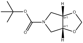 (3aR,6aS)-rel-5H-1,3-Dioxolo[4,5-c]pyrrole-5-carboxylic acid, tetrahydro-, 1,1-dimethylethyl ester,694439-01-5,结构式