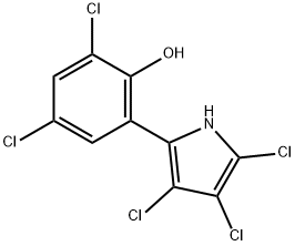 Phenol, 2,4-dichloro-6-(3,4,5-trichloro-1H-pyrrol-2-yl)- Structure