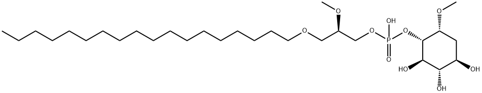 1-脱氧-6-O-甲基-L-CHIRO-肌醇 5-[(2R)-2-甲氧基-3-(十八烷氧基)丙基磷酸氢酯], 701976-54-7, 结构式
