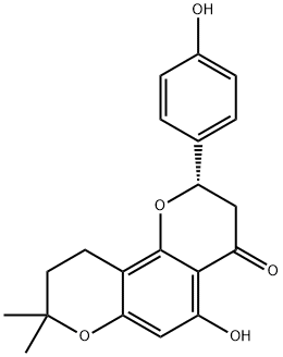 4H,8H-Benzo[1,2-b:3,4-b′]dipyran-4-one, 2,3,9,10-tetrahydro-5-hydroxy-2-(4-hydroxyphenyl)-8,8-dimethyl-, (S)- Structure