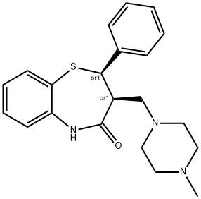 1,5-Benzothiazepin-4(5H)-one, 2,3-dihydro-3-[(4-methyl-1-piperazinyl)methyl]-2-phenyl-, (2R,3S)-rel- 化学構造式