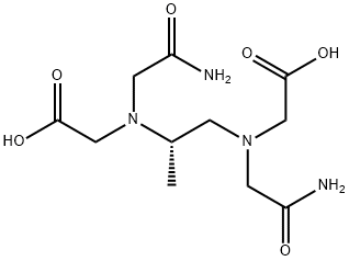 N,N'-(1-メチル-1,2-エタンジイル)ビス[N-(2-アミノ-2-オキソエチル)グリシン] 化学構造式