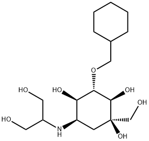 D-epi-Inositol, 6-O-(cyclohexylmethyl)-3,4-dideoxy-4-[[2-hydroxy-1-(hydroxymethyl)ethyl]amino]-2-C-(hydroxymethyl)- (9CI) Structure
