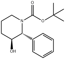 1-Piperidinecarboxylic acid, 3-hydroxy-2-phenyl-, 1,1-dimethylethyl ester, (2R,3S)- Structure