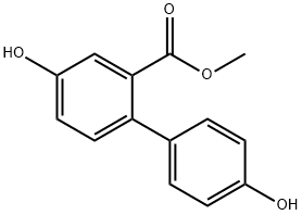 [1,1'-Biphenyl]-2-carboxylic acid, 4,4'-dihydroxy-, methyl ester 化学構造式