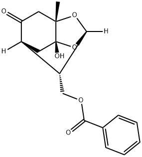 [(1S,3S,6R,8R,10R)-8-ヒドロキシ-3-メチル-5-オキソ-2,9-ジオキサトリシクロ[4.3.1.03,8]デカン-10-イル]メチル ベンゾアート 化学構造式