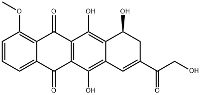 5,12-Naphthacenedione, 9,10-dihydro-6,10,11-trihydroxy-8-(hydroxyacetyl)-1-methoxy-, (S)- (9CI) Structure