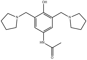 3,5-双[(N-吡咯烷基)甲基]-4-羟基乙酰苯胺,81079-95-0,结构式