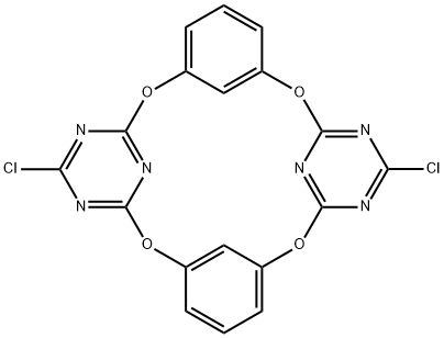 1656-DICHLORO-2,4,6,8-TETRAOXA-1,5(2,4)DITRIAZINA-3,7(1,3)-DIBENZENACYCLOOCTAPHANE 结构式