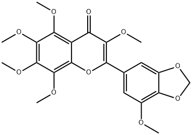 3,5,6,7,8,3'-Hexamethoxy-
4',5'-methylenedioxyflavone 结构式