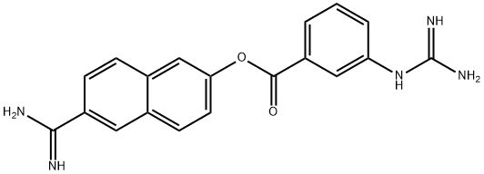 Benzoic acid, 3-[(aminoiminomethyl)amino]-, 6-(aminoiminomethyl)-2-naphthalenyl ester Structure