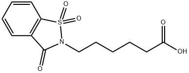 1,2-Benzisothiazole-2(3H)-hexanoic acid, 3-oxo-, 1,1-dioxide,83747-23-3,结构式