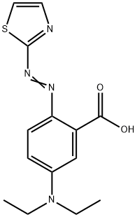 Benzoic acid, 5-(diethylamino)-2-[2-(2-thiazolyl)diazenyl]- Structure