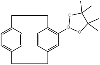 1,3,2-Dioxaborolane, 4,4,5,5-tetramethyl-2-tricyclo[8.2.2.24,7]hexadeca-4,6,10,12,13,15-hexaen-5-yl- Structure