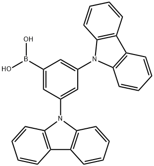 3,5-二(9H-咔唑-9-基)苯基硼酸, 854952-51-5, 结构式