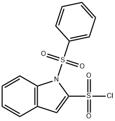 1-(苯磺酰基)-1H-吲哚-2-磺酰氯, 85953-39-5, 结构式