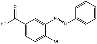 Benzoic acid, 4-hydroxy-3-(2-phenyldiazenyl)- 化学構造式