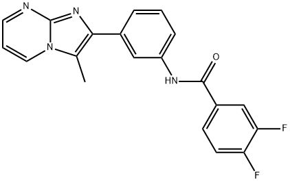 Benzamide, 3,4-difluoro-N-[3-(3-methylimidazo[1,2-a]pyrimidin-2-yl)phenyl]- Structure
