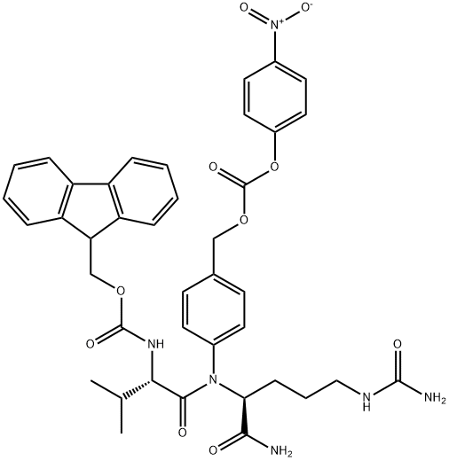 Fmoc-Val-Cit-PAB-PNP 化学構造式
