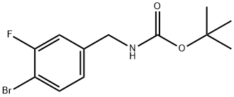 (4-溴-3-氟苄基)氨基甲酸叔丁酯, 864265-97-4, 结构式