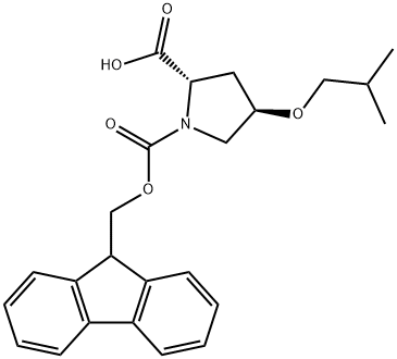 1-(9H-フルオレン-9-イルメトキシカルボニル)-4β-イソブトキシプロリン 化学構造式