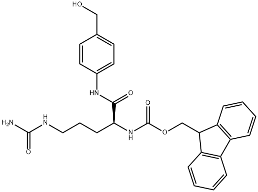 NΑ-FMOC-L-瓜氨酸(4-羟甲基)苯基酰胺, 870487-04-0, 结构式