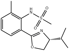 (R)-N-(2-(4-isopropyl-4,5-dihydrooxazol-2-yl) – 6-methylphenyl)methane sulfonamide Structure