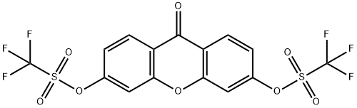 Methanesulfonic acid, 1,1,1-trifluoro-, 1,1'-(9-oxo-9H-xanthene-3,6-diyl) ester Structure