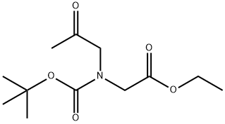 Glycine, N-[(1,1-dimethylethoxy)carbonyl]-N-(2-oxopropyl)-, ethyl ester Struktur