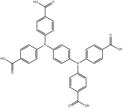 4,4',4'',4'''-(1,4-亚苯基双(氮杂三基))四苯甲酸,873655-81-3,结构式