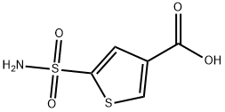 5-氨基磺酰噻吩-3-羧酸 结构式
