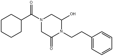 2-Piperazinone, 4-(cyclohexylcarbonyl)-6-hydroxy-1-(2-phenylethyl)-