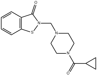 2-((4-(环丙烷羰基)哌嗪-1-基)甲基)苯并[D]异噻唑-3(2H)-酮 结构式