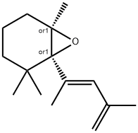 7-Oxabicyclo[4.1.0]heptane, 1-(1,3-dimethyl-1,3-butadienyl}-2,2,6-trimethyl- (E)- 化学構造式