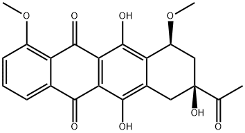 5,12-Naphthacenedione, 8-acetyl-7,8,9,10-tetrahydro-6,8,11-trihydroxy-1,10-dimethoxy-, (8S-trans)- (9CI) Structure