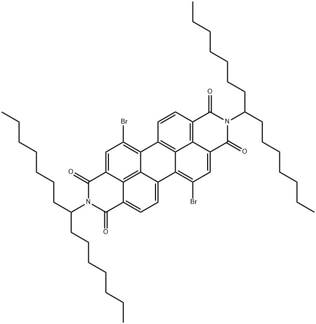 12-dibromo-2,9-di(tridecan-7-yl)anthra[2,1,9-def:6,5,10-d'e'f']diisoquinoline-1,3,8,10(2H,9H)-tetraone 结构式