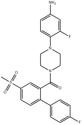 [4-(4-Amino-2-fluorophenyl)-1-piperazinyl][4′-fluoro-4-(methylsulfonyl)[1,1′-biphenyl]-2-yl]-methanone Structure