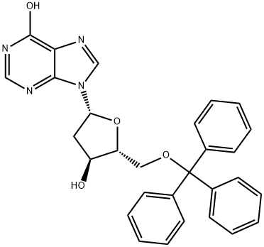 5'-O-三苯甲基-2'-脱氧肌苷 结构式