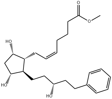 5-Heptenoic acid, 7-[(1R,2R,3R,5S)-3,5-dihydroxy-2-[(3R)-3-hydroxy-5-phenylpentyl]cyclopentyl]-, methyl ester, (5Z)- Structure